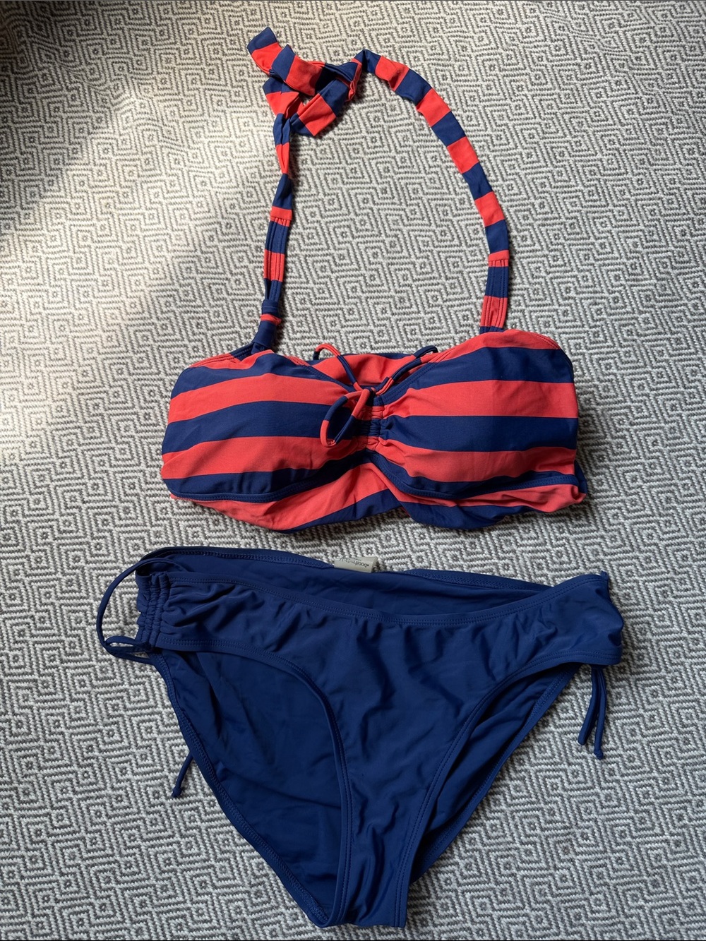 Motherhood Maternity striped halter tankini